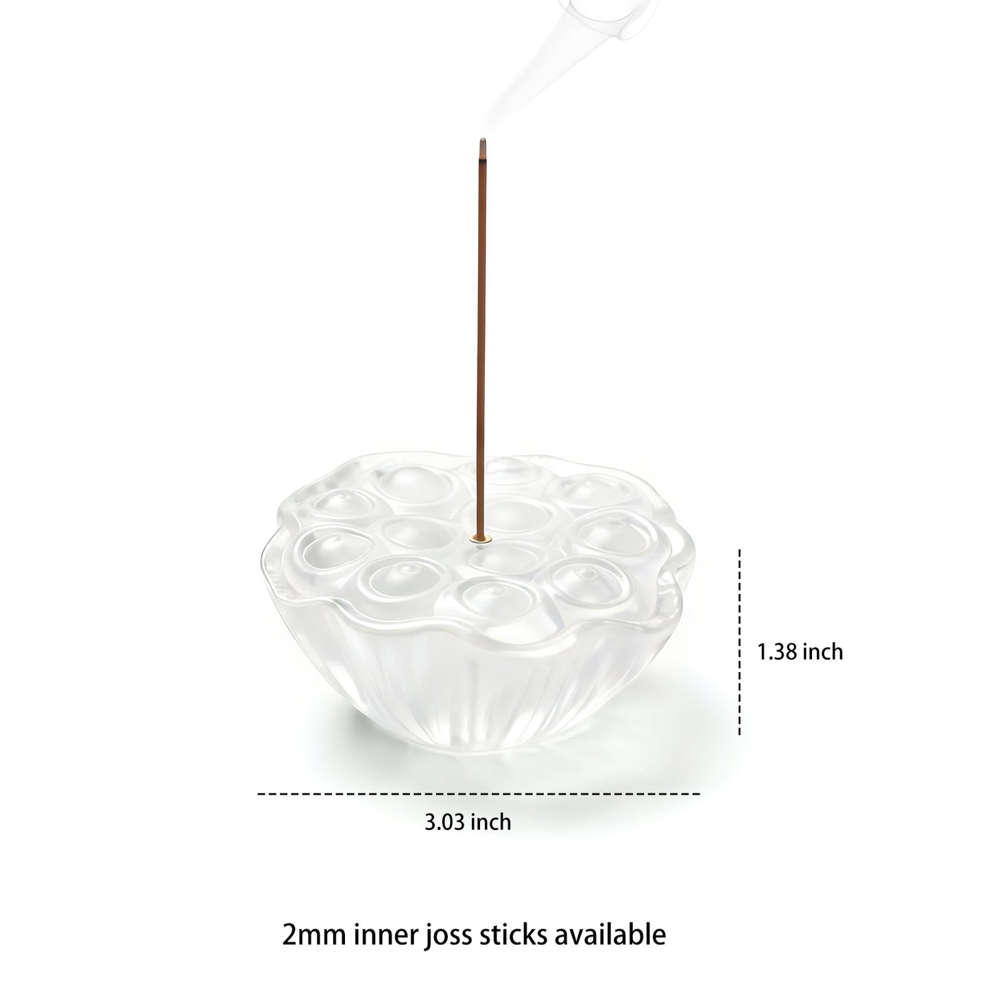 Glass Lotus Incense Holder with Ash Catcher