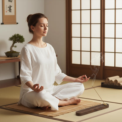 Walnut & Brass Incense Holder with Ash Catcher (7.2")