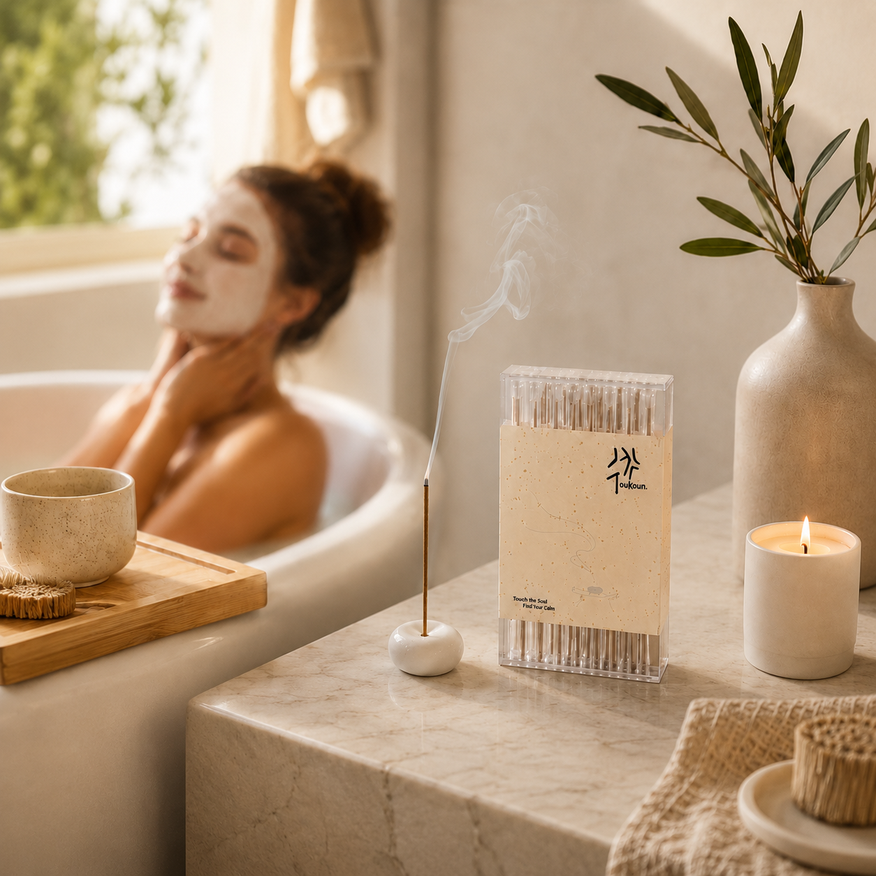 Toukson Aqua Series Discovery Set with bamboo-free incense sticks for bath rituals and relaxation