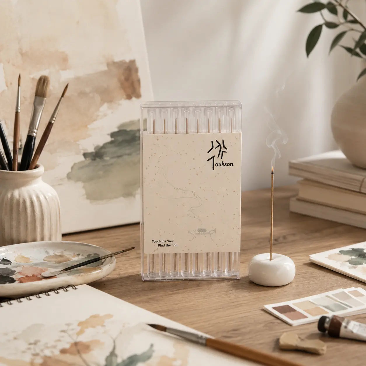 Toukson incense for a creative studio space, designed for focus, inspiration, and calm energy