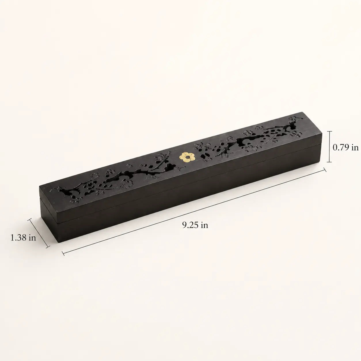 Simple black ebony incense box for minimalist incense storage and daily home fragrance