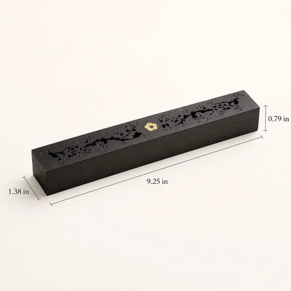 Simple black ebony incense box for minimalist incense storage and daily home fragrance