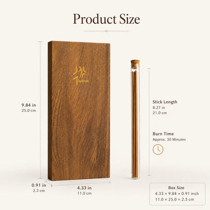 Focus Aura luxe gift set product details with natural incense and wooden incense holder