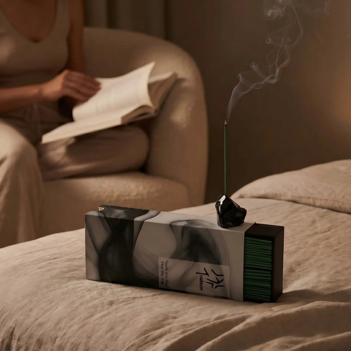 Focus Time crystal incense set for work, study, meditation, and mindful daily rituals