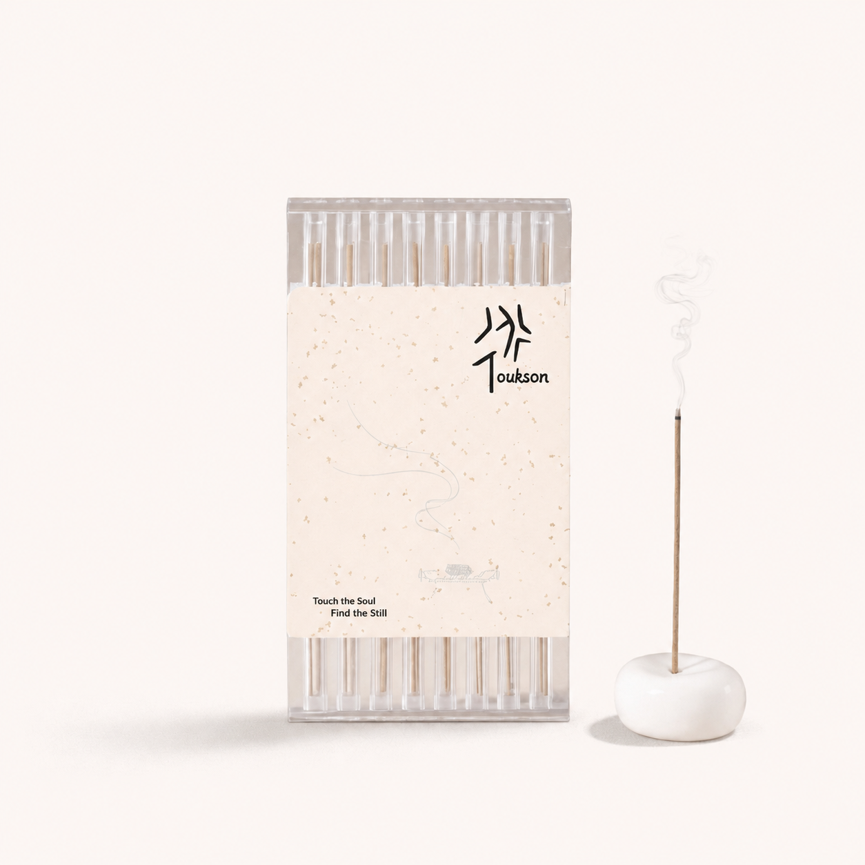 Toukson Focus Series Discovery Set with natural incense sticks and ceramic incense holder