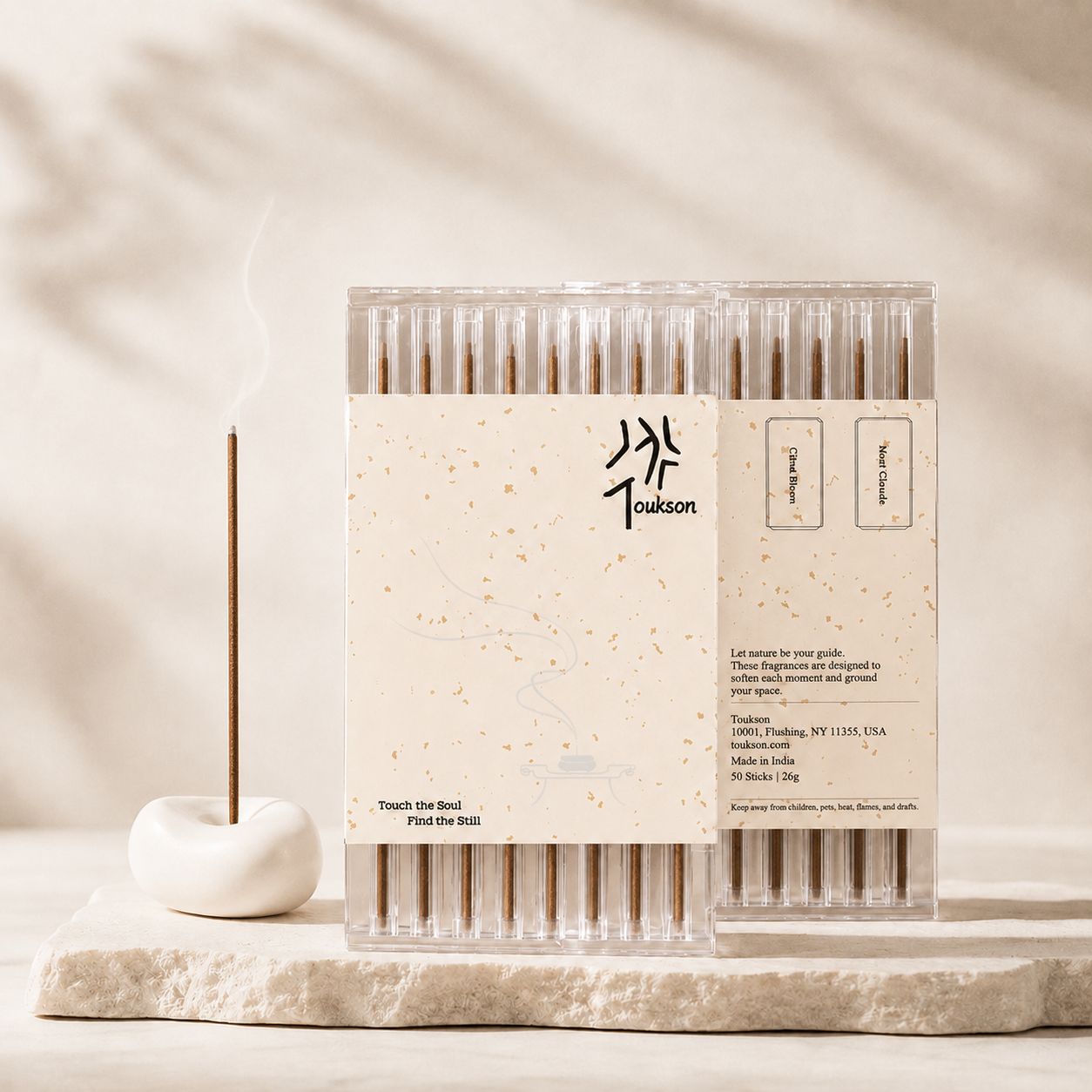 Toukson Focus Series Discovery Set with bamboo-free pure incense sticks for work and study rituals