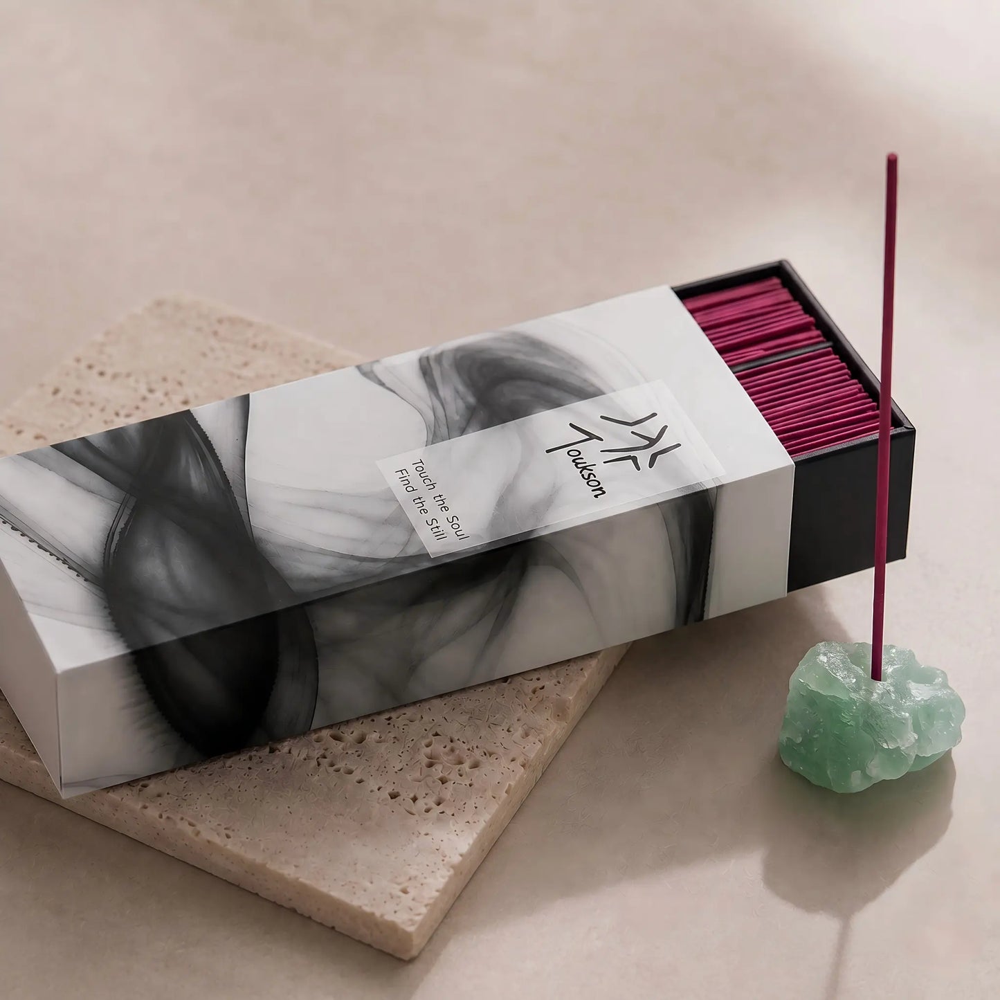 Fresh Shower crystal incense set with refreshing incense sticks and crystal holder