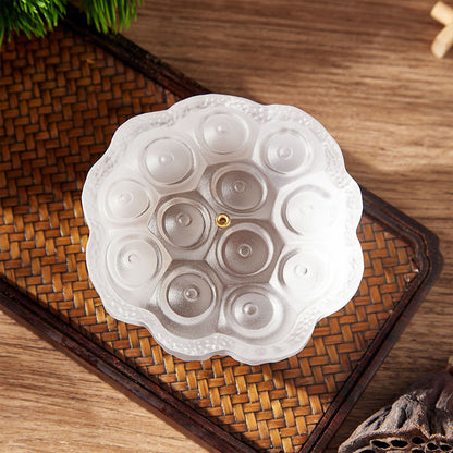 Glass Lotus Incense Holder with Ash Catcher