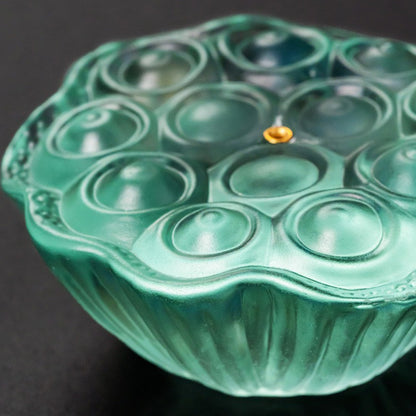 Glass Lotus Incense Holder with Ash Catcher