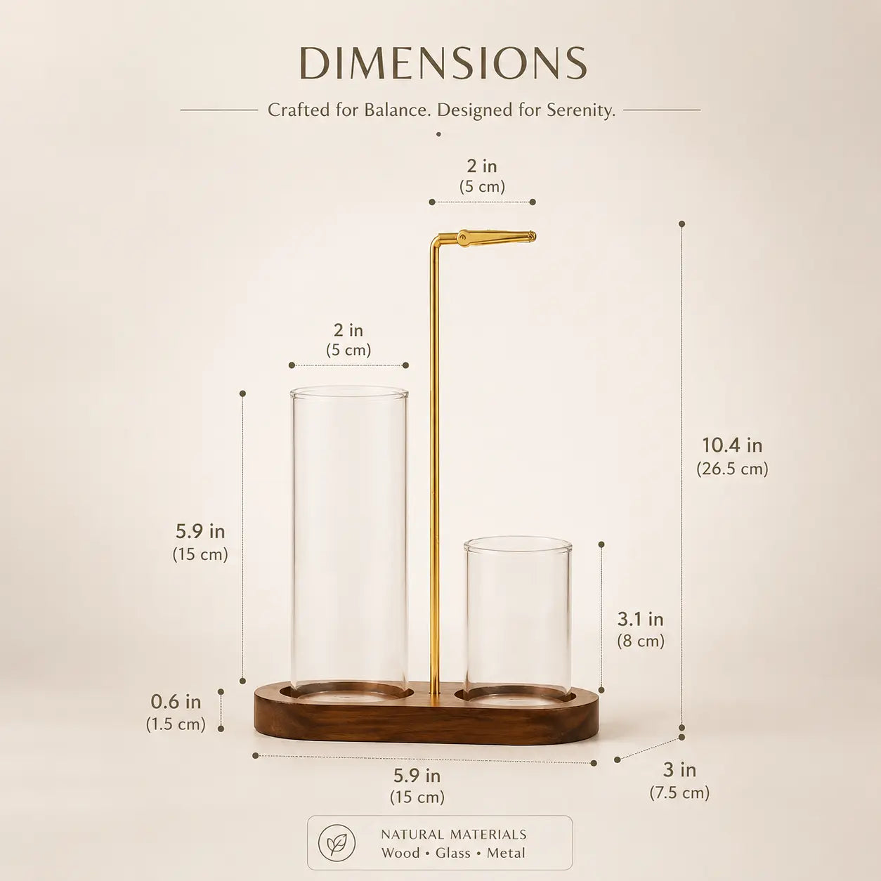 Minimalist incense holder standing on a wooden base with a single incense stick
