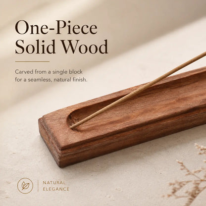 Natural rosewood incense holder with smooth wood grain for elegant home decor