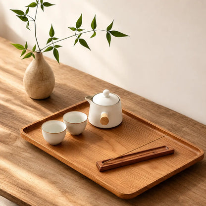 Rosewood incense holder with incense sticks for a calm minimalist home ritual