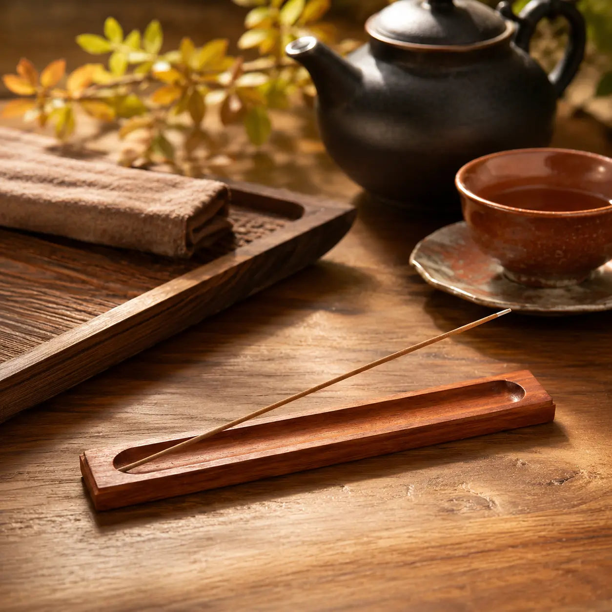Handcrafted rosewood incense holder for meditation, aromatherapy, and calm daily rituals