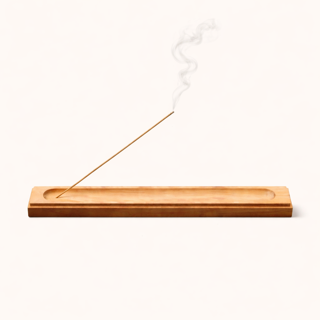 Rosewood Incense Holder for natural incense sticks, meditation, relaxation, and home fragrance.