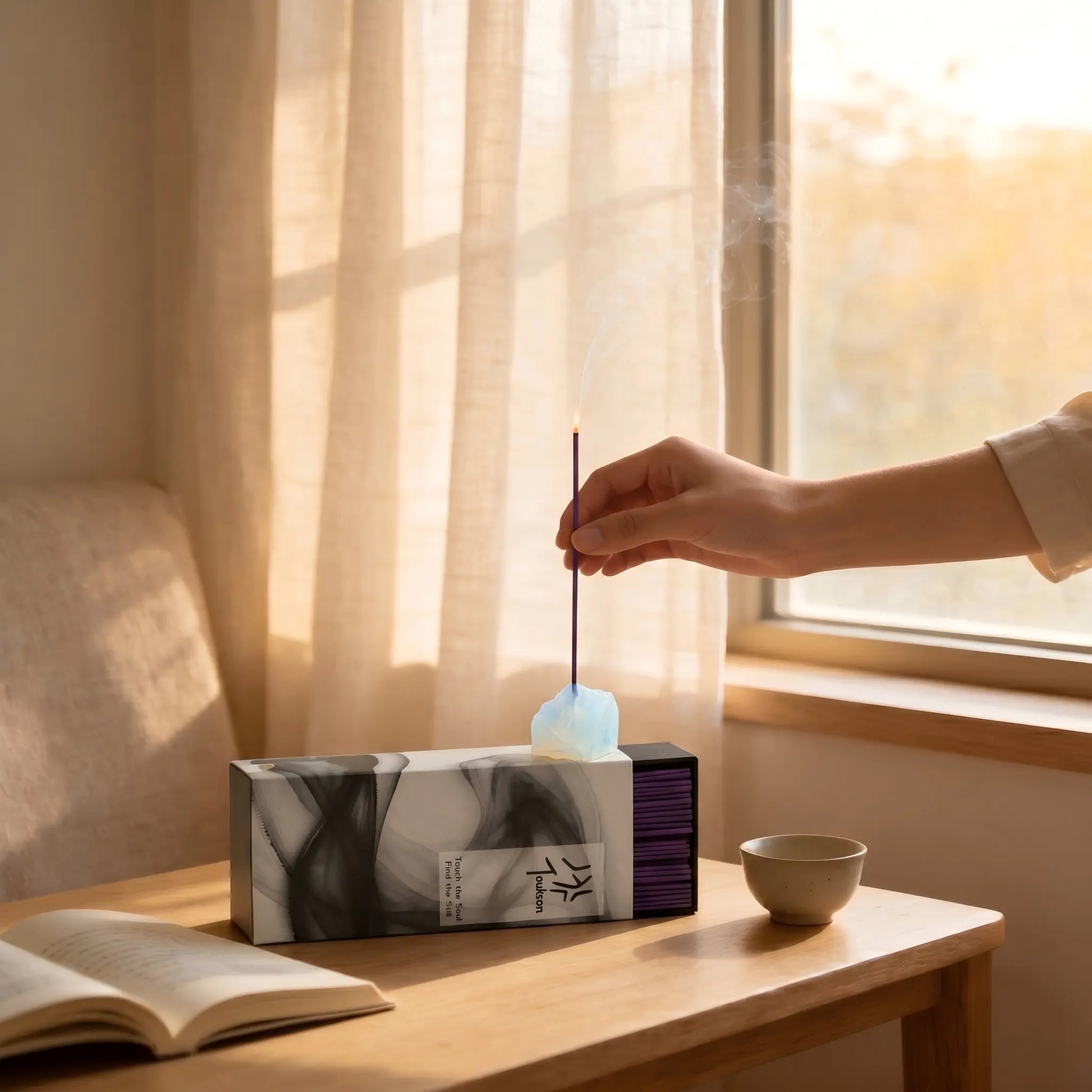 Sweet Dreams crystal incense set with natural incense for peaceful evening relaxation